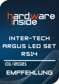 Inter-Tech Argus RS14 PC-Gehäuse-Lüfter Schwarz (B x H x T) 140 x 140 x  25mm inkl. Fernbedienung, inkl. LED-Beleuchtung